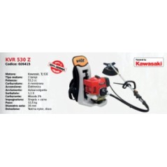 Backpack brushcutter KVR 530 Z KAAZ with KAWASAKI engine TJ 53E 53.2 cc | Newgardenmac.com