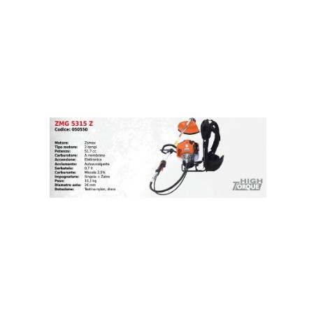 Decespugliatore a zaino ZOMAX ZMG 5315 Z con motore ZOMAX 2T 51.7 cc | Newgardenmac.com