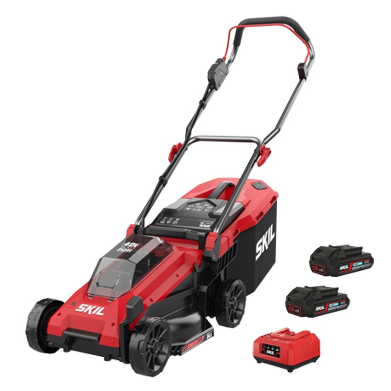 SKIL 0130BA cordless push mower with 2 20V batteries and charger