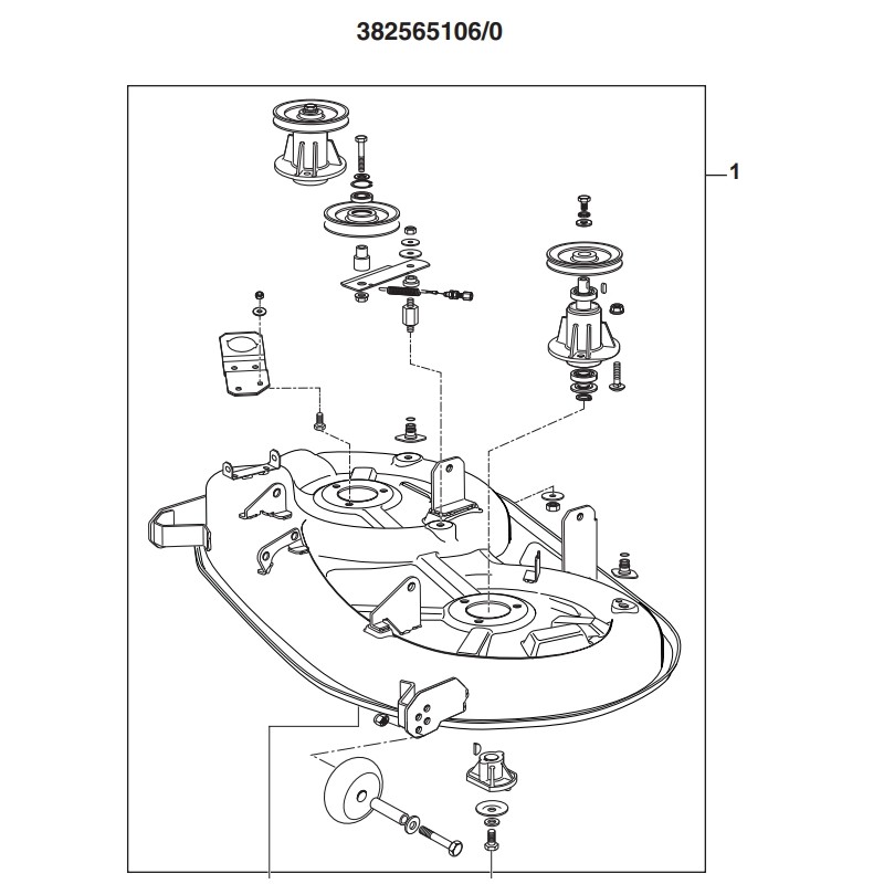 Cutting deck assembly ORIGINAL STIGA SD98 GREY lawn tractor side discharge