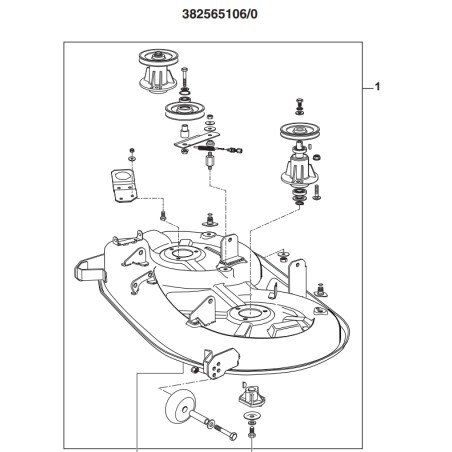 Cutting deck assembly ORIGINAL STIGA SD98 GREY lawn tractor side discharge | Newgardenmac.com