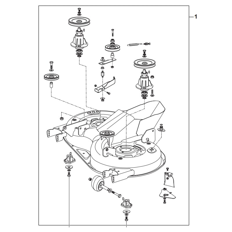 ORIGINAL STIGA MP84C lawn tractor bare cutting deck assembly with collection