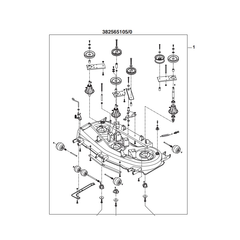 Cutting deck assembly ORIGINAL STIGA 118SD MTR side discharge lawn tractor