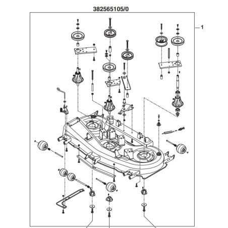 Cutting deck assembly ORIGINAL STIGA 118SD MTR side discharge lawn tractor | Newgardenmac.com