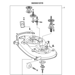 Cutting deck assembly ORIGINAL STIGA SD108 GREY lawn tractor with side discharge