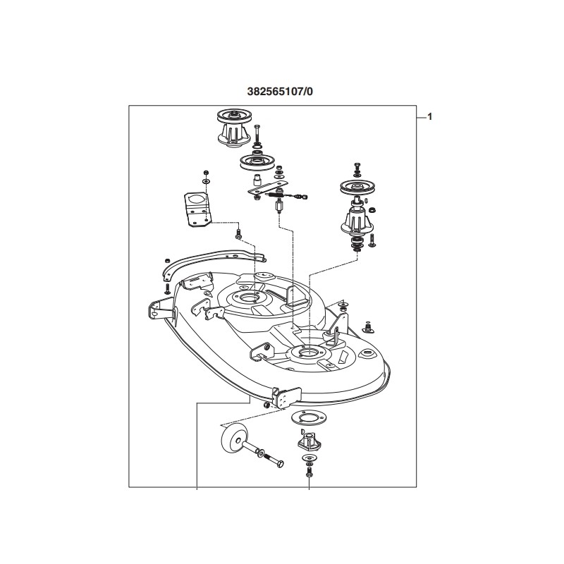 Cutting deck assembly ORIGINAL STIGA SD108 GREY lawn tractor with side discharge