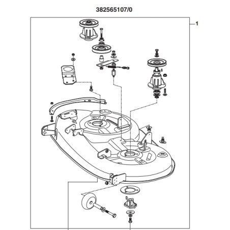 Cutting deck assembly ORIGINAL STIGA SD108 GREY lawn tractor with side discharge | Newgardenmac.com