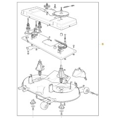 Tracteur de pelouse STIGA 2240H TWIN - Assemblage du plateau de coupe