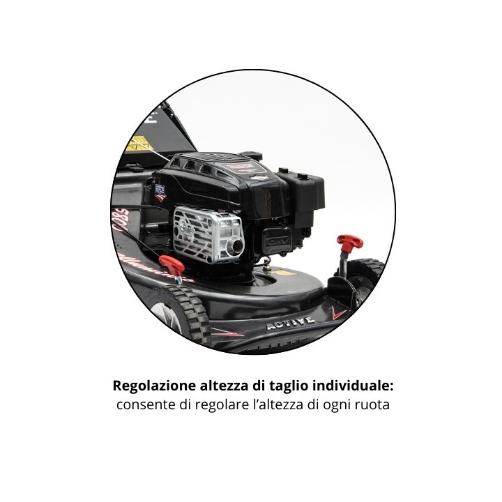Rasaerba ACTIVE 5850SVA motore 196cc larghezza taglio 55cm cesto 80L | Newgardenmac.com