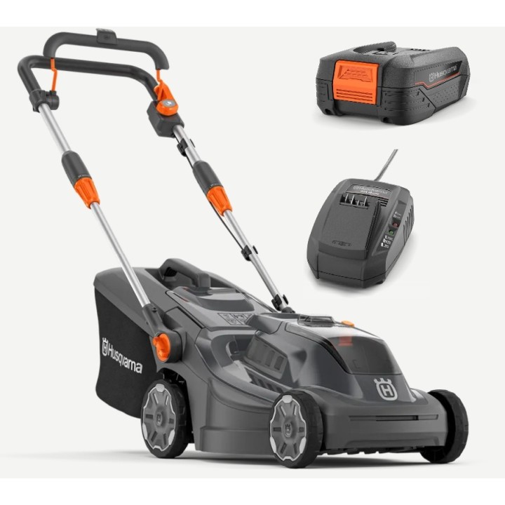 Rasaerba a batteria ASPIRE LC34-P4A 18V larghezza taglio 34cm cesto 30L | Newgardenmac.com