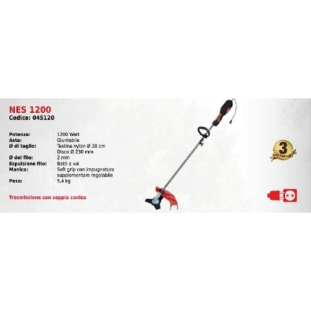 Electric brushcutter NES 1200 1200 Watt NOVATEC series | Newgardenmac.com