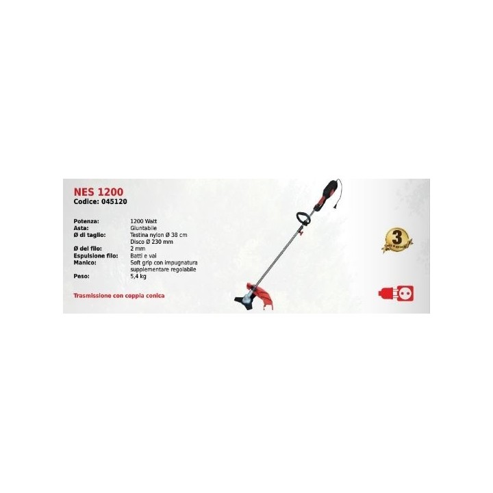 Electric brushcutter NES 1200 1200 Watt NOVATEC series | Newgardenmac.com