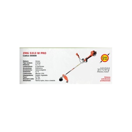 Desbrozadora de doble mango ZOMAX ZMG 5313 W PRO ZOMAX motor 51,7 cc | Newgardenmac.com