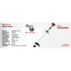 Decespugliatore impugnatura singola ATTILA ATJ 27-S con motore KAWASAKI 26.3 cc