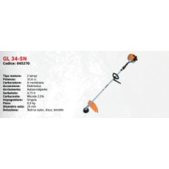 Single handle brushcutter GL34-SN GREEN LINE with 2T 32.6 cc engine | Newgardenmac.com