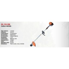 Single handle brushcutter GL53-SN GREEN LINE with 2-stroke 51.6 cc engine | Newgardenmac.com