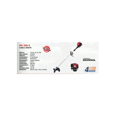 KAAZ HV350S single handle brushcutter with HONDA GX35OHC 35.8 cc engine | Newgardenmac.com