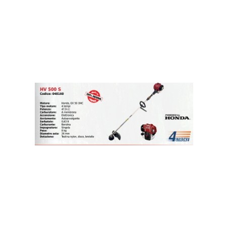 Brushcutter single handle KAAZ HV500S with HONDA GX50OHC engine 47.9 cc | Newgardenmac.com