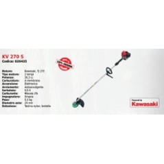 Decespugliatore impugnatura singola KV 270 S SERIE KAAZ motore KAWASAKI 26.3 cc | Newgardenmac.com