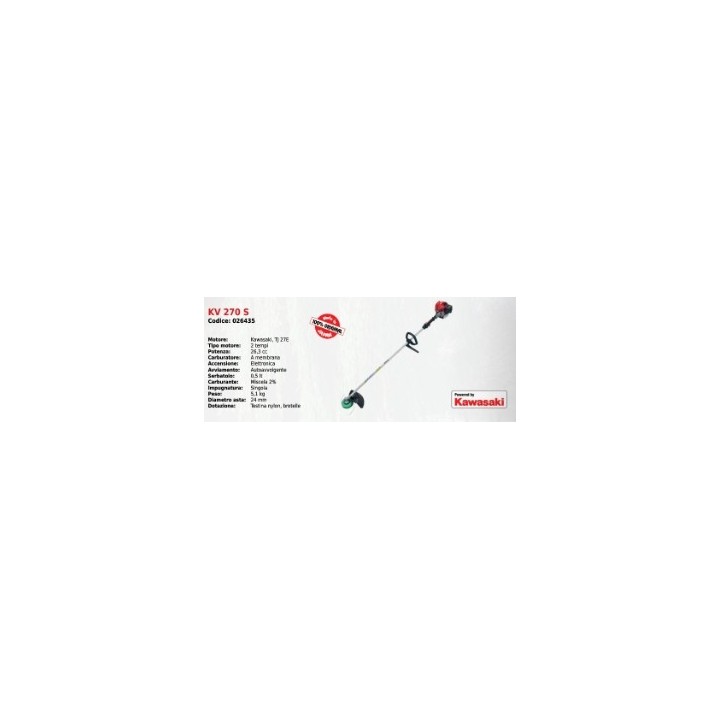 Single handle brushcutter KV 270 S SERIES KAAZ KAWASAKI engine 26.3 cc | Newgardenmac.com