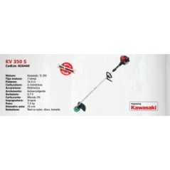 Brushcutter single handle KV 350 S SERIE KAAZ KAWASAKI engine 34.4 cc