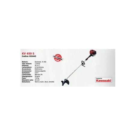 Brushcutter single handle KV 450 S KAAZ with KAWASAKI engine 45.4 cc | Newgardenmac.com