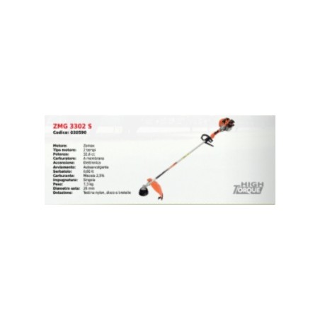 ZMG 3302 S ZOMAX single handle brushcutter with ZOMAX 2T 32.6 cc engine | Newgardenmac.com