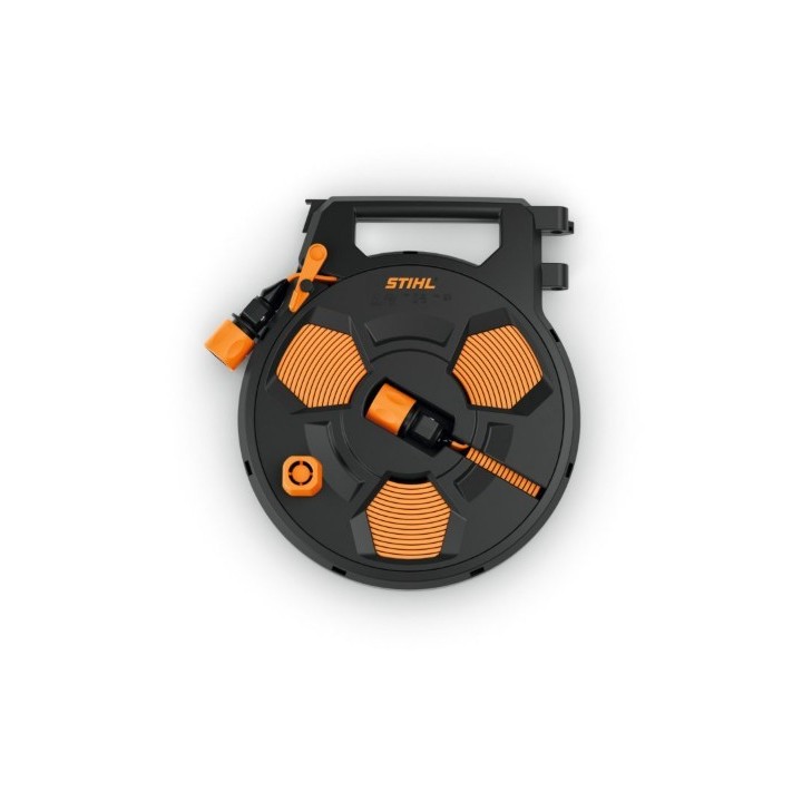 STIHL fabric flat hose with RE100 RE170 pressure washer housing | Newgardenmac.com