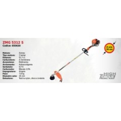 Decespugliatore impugnatura singola ZOMAX ZMG 5312 S motore ZOMAX 2T 51.7 cc | Newgardenmac.com