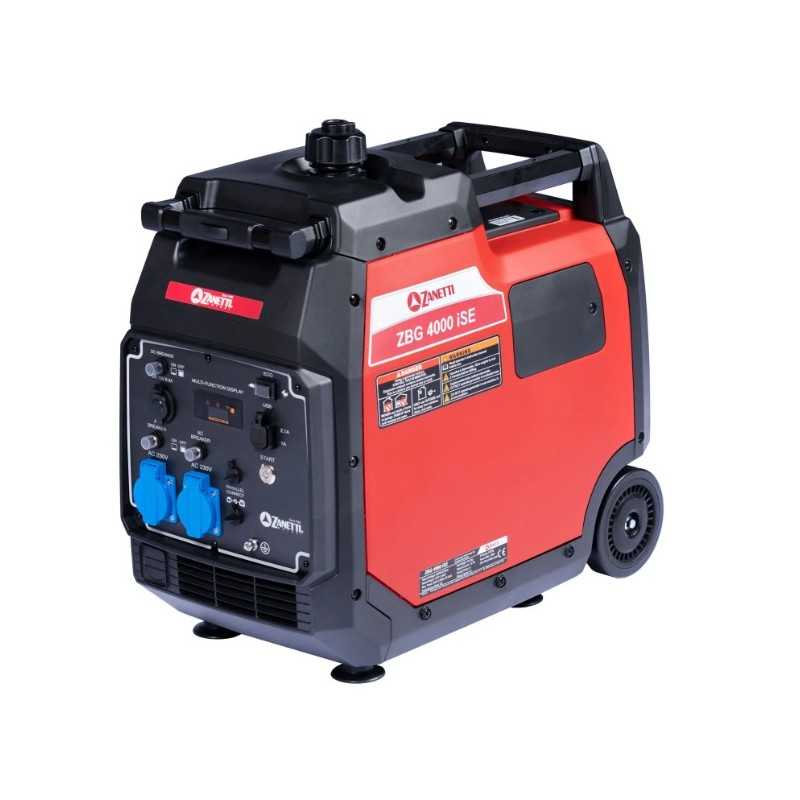 Generador de gasolina inverter ZANETTI ZBG4000iSE 224cc monofásico 230V 3,8kW