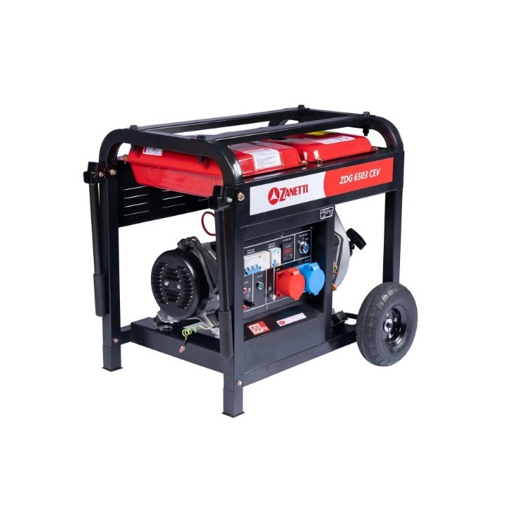 ZANETTI ZDG6503CEV 418cc single-phase three-phase open diesel generator 230V 400V | Newgardenmac.com