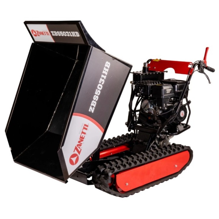 ZANETTI ZBS5031HB 270cc Benzin-Schubkarre mit Raupenfahrwerk, 4 Rollen, Tragkraft 500kg | Newgardenmac.com