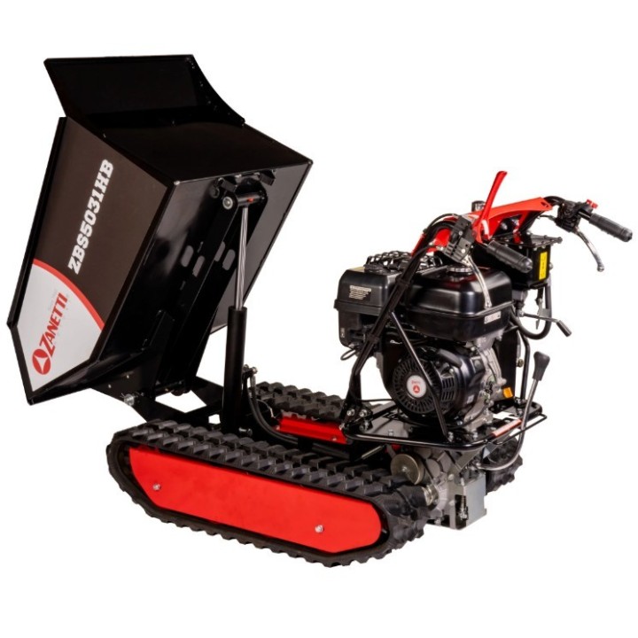 ZANETTI ZBS5031HB 270cc Benzin-Schubkarre mit Raupenfahrwerk, 4 Rollen, Tragkraft 500kg | Newgardenmac.com