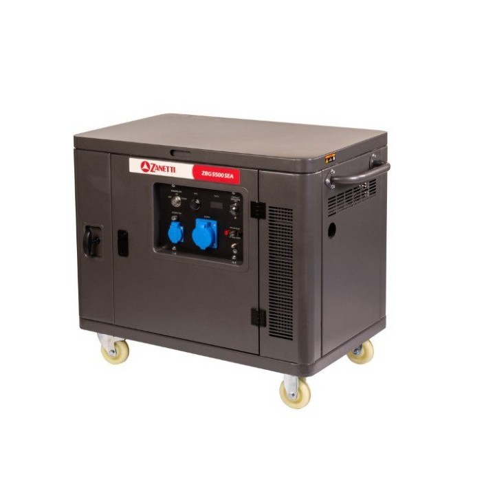 Generador de gasolina silencioso ZANETTI ZBG5500SEA de 420 cc, monofásico, 230 V, 5,5 kW | Newgardenmac.com