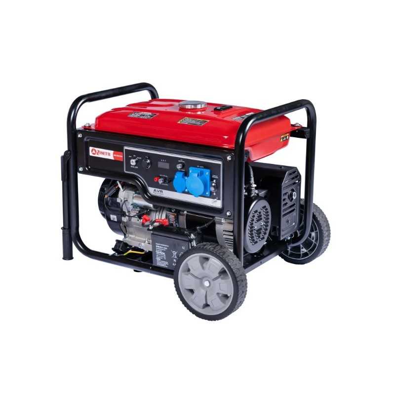 Groupe électrogène à essence monophasé ZANETTI ZBG5500CEA 420&nbsp;cc 230&nbsp;V 5,5&nbsp;kW à toit ouvert