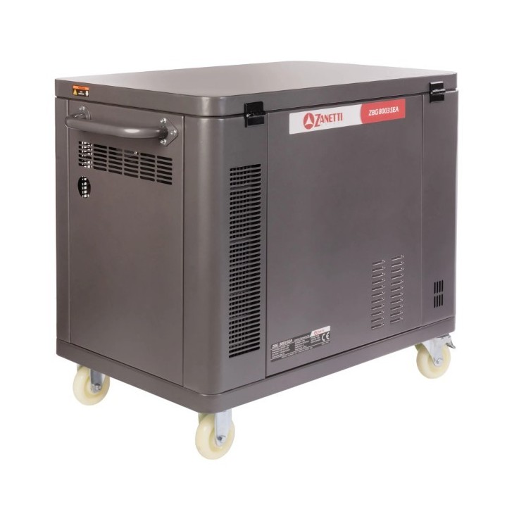 ZANETTI ZBG8003SEA 459cc single-phase three-phase silent petrol generator 230V 400V | Newgardenmac.com
