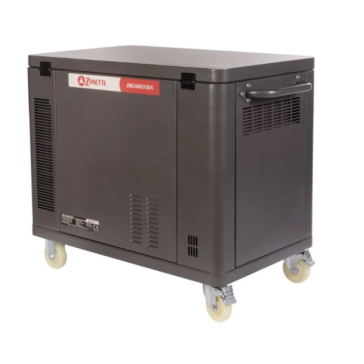 Générateur essence silencieux monophasé triphasé ZANETTI ZBG8003SEA 459cc 230V 400V | Newgardenmac.com