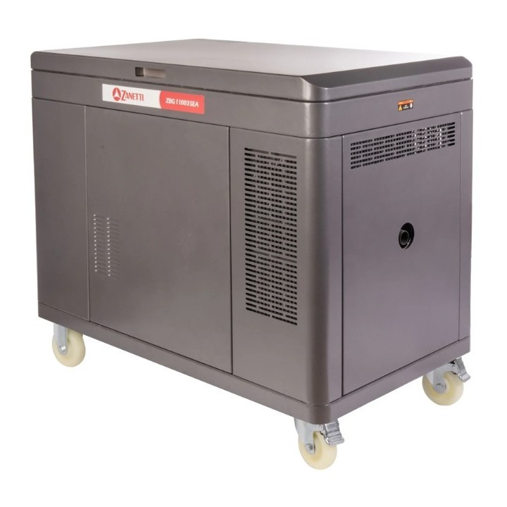 Générateur essence silencieux monophasé triphasé ZANETTI ZBG11003SEA 679cc 230V 400V | Newgardenmac.com
