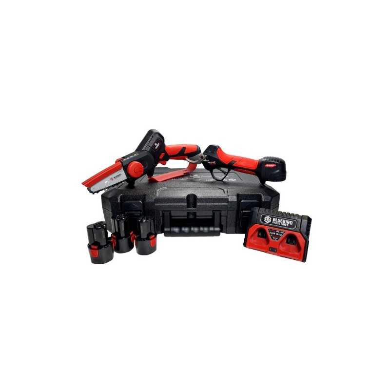 Kit de podadora CS 22-04 tijera PS 23-25 MÁS RÁPIDO AZUL PÁJARO con 3 baterías 12.6 V