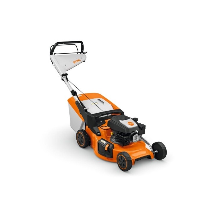 STIHL RM253T 127cc Petrol Lawn Mower 51 cm Cut 4 IN 1 Self-propelled Grass Bag 55 Lt | Newgardenmac.com