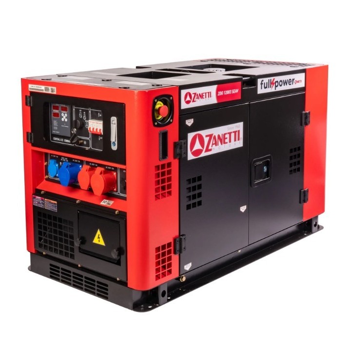 ZANETTI ZDG12003SEAV 997cc single-phase three-phase silent diesel generator 230V 400V | Newgardenmac.com