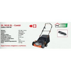 Scarificateur électrique GREEN LINE GL 3618 36 cm moteur 230 Volt-50Hz 1800Watt | Newgardenmac.com