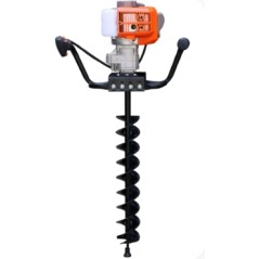AMA petrol powered earth auger with 53cc engine and 100mm diameter drill bit included | Newgardenmac.com