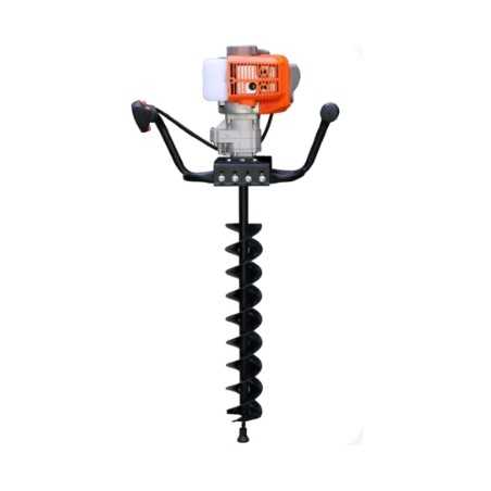 Barrena de tierra a gasolina AMA con motor de 53 cc y broca de 100 mm de diámetro incluida | Newgardenmac.com