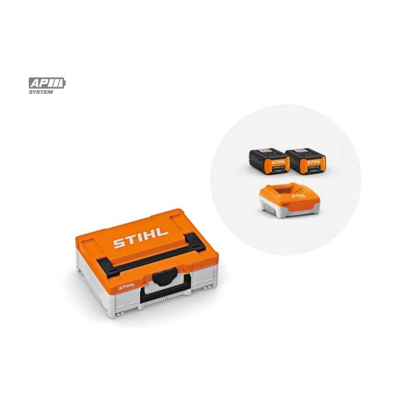 Boîte d'alimentation STIHL 3 comprenant 2 batteries AP500S et 1 chargeur rapide AL501