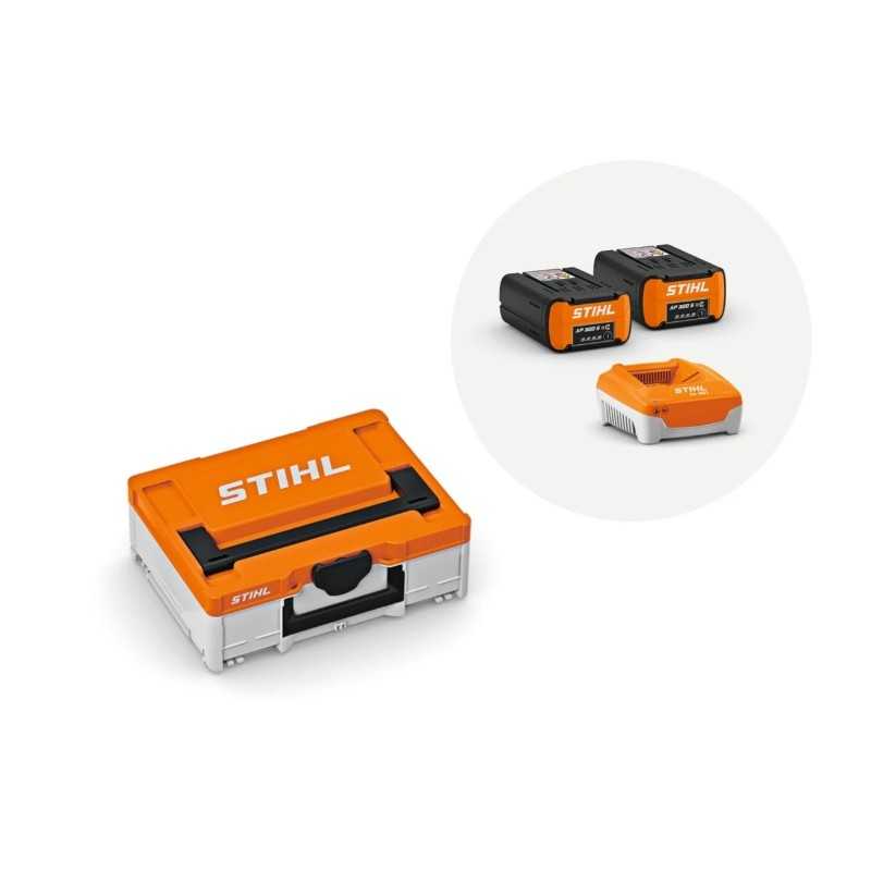 Boîte d'alimentation STIHL 2 comprenant 2 batteries AP300S et 1 chargeur rapide AL501