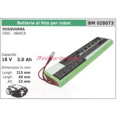 Lithium battery for robot husqvarna 210C - 260ACX 18V 3.0 Ah 028073 | Newgardenmac.com