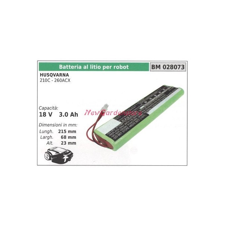 Batterie au lithium pour robot husqvarna 210C - 260ACX 18V 3.0 Ah 028073 | Newgardenmac.com