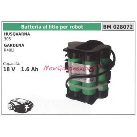 Lithium-Batterie für Roboter husqvarna 305 gardena R40Li 18 v 1.6ah 028072 | Newgardenmac.com