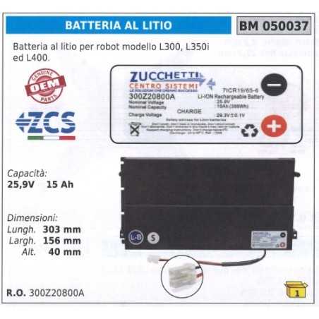 Lithium-Batterie für Roboter L300 L350i L400 ZUCCHETTI 25,9 V 15 Ah 050037 | Newgardenmac.com